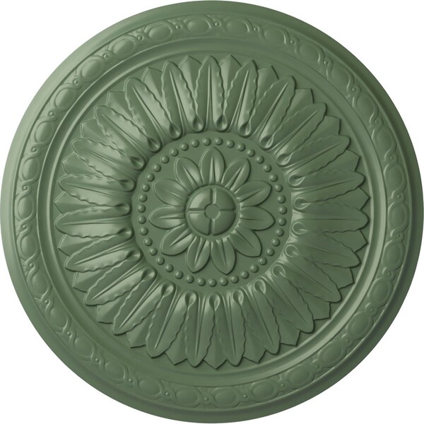 Ekena Millwork Temple Ceiling Medallion (Fits Canopies up to 9 1/4"), Hand-Painted Athenian Green, 24"OD x 1 5/8"P CM24TEAGF - main